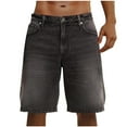 thumbnail image 1 of FRSASU Men's Baggy Jean Shorts Mid Waist Vintage Denim Shorts Casual Knee Length Slim Fit Denim Short Streetwear Gray, 1 of 7