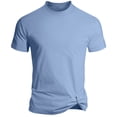 thumbnail image 1 of FRSASU Men's Basic T-shirt Solid Color Short Sleeve Tee Summer Plain Casual Gym Muscle Crew Neck Slim Fit Tops T-Shirts Light Blue, 1 of 6