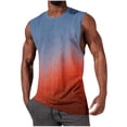 thumbnail image 1 of FRSASU Men's Beach Tank Tops Summer Stylish Sleeveless Loose Fit Workout Fittness Gradient Print Muscle Tees Navy, 1 of 5