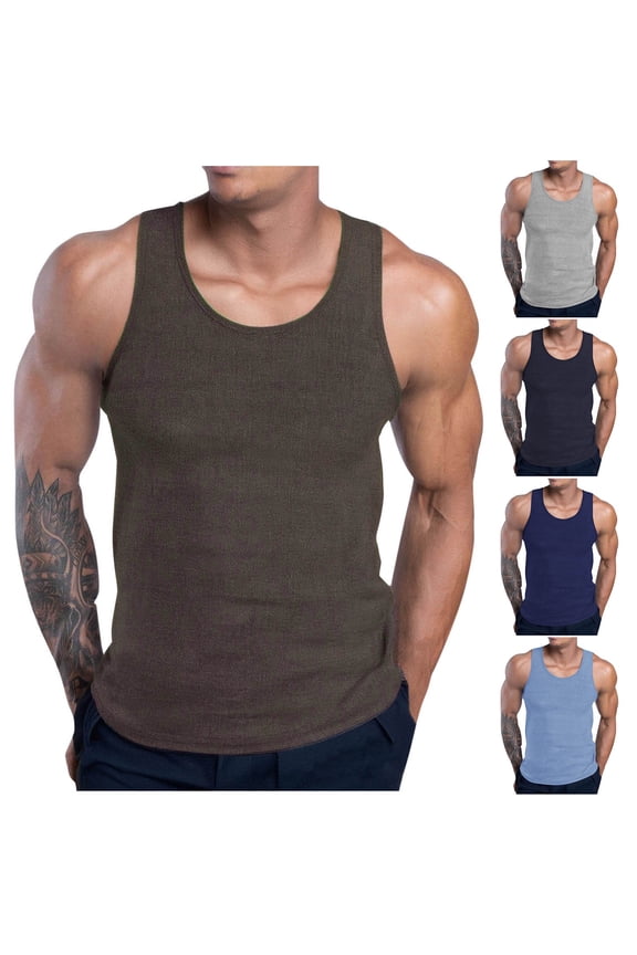 Men's Bodybuilding Stringer Tank Tops Y-Back Gym Fitness Workout Training Running T-Shirts Athletic Quick Dry Top Light Blue