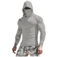 thumbnail image 1 of FRSASU Men's Breathable and Simple Sun Protection Hoodie Shirt Long Sleeve Fishing Outdoor UV Protection Hiking Lightweight Shirts with Mask Gray, 1 of 3
