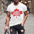 thumbnail image 1 of FRSASU Men's Canada Flag Print T-Shirt Maple Leaf Graphic Canadian Pride Patriotic Short Sleeve Crew Neck T-shirts White-I, 1 of 4