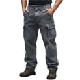 thumbnail image 1 of FRSASU Men's Cargo Corduroy Pants Wide Leg Loose Fit Casual Pants with Pockets Button Sweatpants Dark Gray, 1 of 8