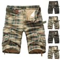 thumbnail image 1 of FRSASU Men's Cargo Fashion Plaid Shorts Cargo Shorts Summer Outdoor Stretch Comfor Casual Golf Work Hiking Shorts Beige, 1 of 5