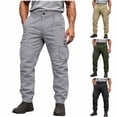 thumbnail image 1 of FRSASU Men's Cargo Pants Quick Dry Climb Mountains Tapered Slacks Workout Joggers Stretch Sport Feet Bind Trousers with Pockets Khaki, 1 of 9