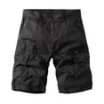thumbnail image 1 of FRSASU Men's Cargo Shorts Lace-up Elastic Waist Pocket Exercise Fitness Home Half Shorts Pants Black XL, 1 of 5