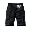 thumbnail image 1 of FRSASU Men's Cargo Shorts Elastic Waist Drawstring Relaxed Fit with Zipper Front& Multi-Pocket Outdoor Cargo Shorts Black, 1 of 4