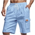 thumbnail image 1 of FRSASU Men's Cargo Shorts Quick Dry Lightweight Stretch Breathable Hiking Shorts for Men with Multi Pockets No Lining Light Blue, 1 of 9