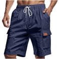thumbnail image 1 of FRSASU Men's Cargo Shorts Quick Dry Lightweight Stretch Breathable Hiking Shorts for Men with Multi Pockets No Lining Navy, 1 of 9