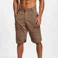 thumbnail image 1 of FRSASU Men's Cargo Work Shorts Quick Dry 3/4 Length Capri Pants Multi-pockets Knee Length Trousers Summer Board Beach Shorts Brown, 1 of 5