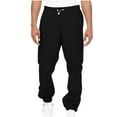 thumbnail image 1 of FRSASU Men's Cargo drawstring tapered Pants with Pockets Hiking Sweatpants Casual Athletic Jogger Sports Outdoor Trousers Relaxed Fit Black, 1 of 8