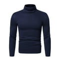 thumbnail image 1 of FRSASU Men's Casual Basic Light thermal T-Shirt Slim Fit Soft Cotton Turtleneck Pullover Sweater Navy, 1 of 6