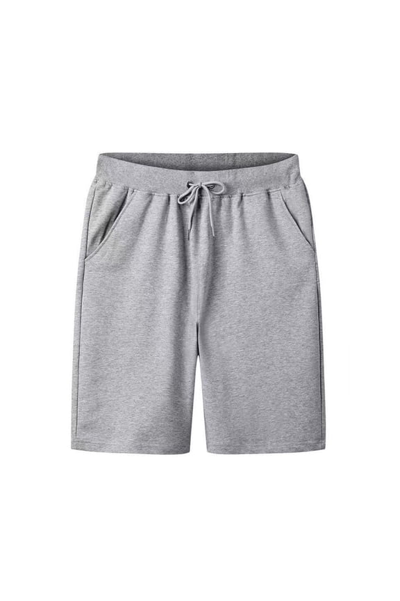 Men's Casual Cotton Short Drawstring Elastic Jogger Gym Leisure Athletic Running Short with Pockets Gray