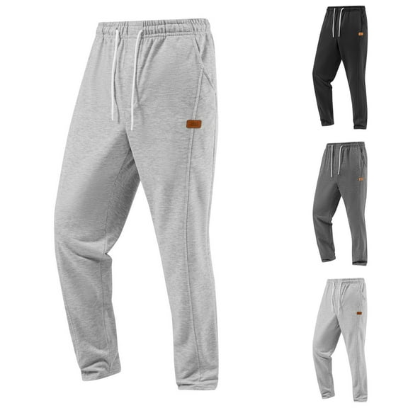 FRSASU Men's Casual Drawstring Pants Elastic Waist Lightweight Sweatpants with Pockets Gray