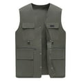 thumbnail image 1 of FRSASU Men’s Casual Fashion Button Down Vest Lightweight V-Neck Sleeveless Cardigans Top Army Green, 1 of 9