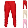 thumbnail image 1 of FRSASU Men's Casual Joggers Sweatpants Workout Athletic Pants Elastic Waist Drawstring Gym Running Pants Red, 1 of 5