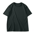 thumbnail image 1 of FRSASU Men's Casual Oversized T-Shirts Solid Color Round Neck Breathable Tee Short Sleeve Loose Fit Classic Tops Dark Gray, 1 of 8