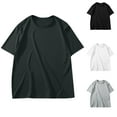 thumbnail image 1 of FRSASU Men's Casual Oversized T-Shirts Solid Color Round Neck Breathable Tee Short Sleeve Loose Fit Classic Tops White, 1 of 8