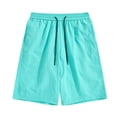 thumbnail image 1 of FRSASU Men's Casual Shorts 7 inch Elastic Waist Drawstring Lightweight Summer Beach Shorts with Pockets Light Blue, 1 of 3