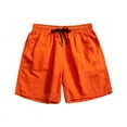 thumbnail image 1 of FRSASU Men's Casual Shorts Drawstring Summer Vacation Shorts with Pockets Orange, 1 of 3