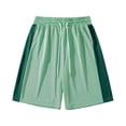 thumbnail image 1 of FRSASU Men's Casual Sweat Shorts Athletic Stripe Mesh Breathable Shorts Drawstring Summer Basketball Sweatpants Green, 1 of 5
