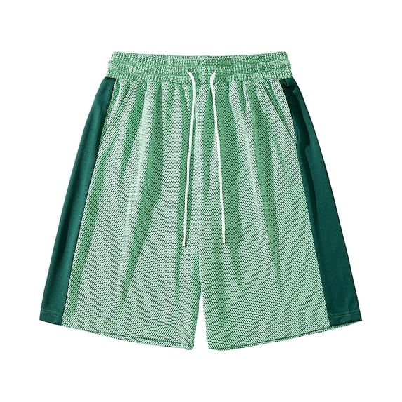 FRSASU Men's Casual Sweat Shorts Athletic Stripe Mesh Breathable Shorts Drawstring Summer Basketball Sweatpants Green