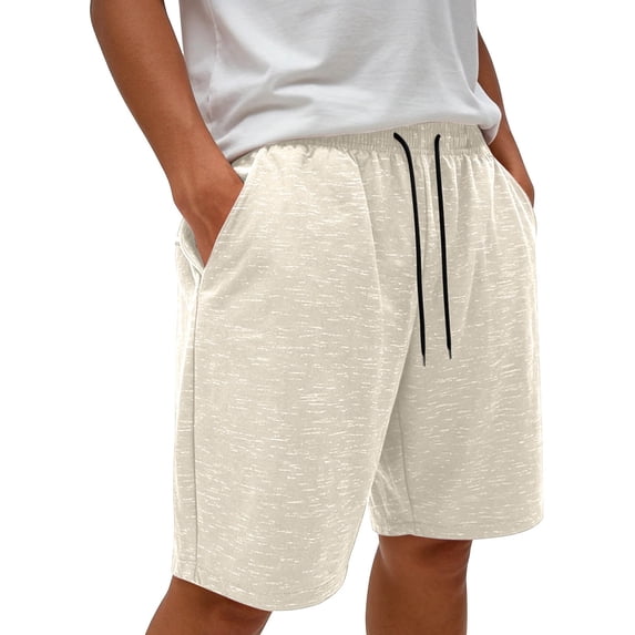 FRSASU Men's Casual Sweat Shorts Summer Athletic Running Lounge Drawstring Elastic Waist Lightweight Short Pants Beige