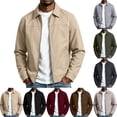 thumbnail image 1 of FRSASU Men's Classic Collared Zip‑Up Casual Jacket Lightweight Wind‑Resistant Business Casual Outerwear Jacket with Side Pockets Red-A, 1 of 6
