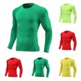 thumbnail image 1 of FRSASU Men's Compression Shirt Workout Rash Guard Long Short Sleeve Undershirts for Athletic Gym Running Yellow, 1 of 6