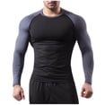 thumbnail image 1 of FRSASU Men's Compression Shirts Long Sleeve Quick Dry Rash Athletic Workout Sports Running Tops Black, 1 of 6