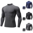 thumbnail image 1 of FRSASU Men's Compression Shirts Long Sleeve Workout Gym T-Shirt Running Top Quick Dry Sports Baselayer Undershirts Navy, 1 of 4