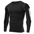 thumbnail image 1 of FRSASU Men's Compression T-Shirts Summer Gym Bodybuilding Muscle Tees Casual Long Sleeve Workout Running Sports Tops Black, 1 of 3