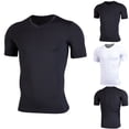 thumbnail image 1 of FRSASU Men's Compression V-Neck T-Shirts Short Sleeve Stretchy Workout Undershirt Athletic Base Layer Tee Tops White, 1 of 8
