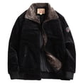 thumbnail image 1 of FRSASU Men's Corduroy Jackets Sherpa Lined Winter Coats thermal Warm Fleece Jacket Casual Stand Neck Jackets Black, 1 of 2