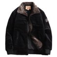thumbnail image 1 of FRSASU Men's Corduroy Jackets Sherpa Lined Winter Coats thermal Warm Fleece Jacket Casual Stand Neck Jackets Black, 1 of 2