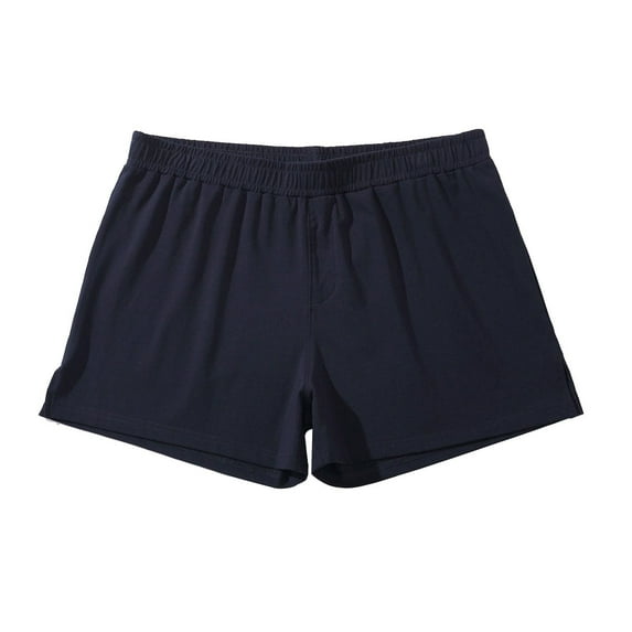 FRSASU Men's Cotton Casual Sports Shorts Elastic Waist Lightweight Outdoor Summer Home Straight Leg Shorts Blue