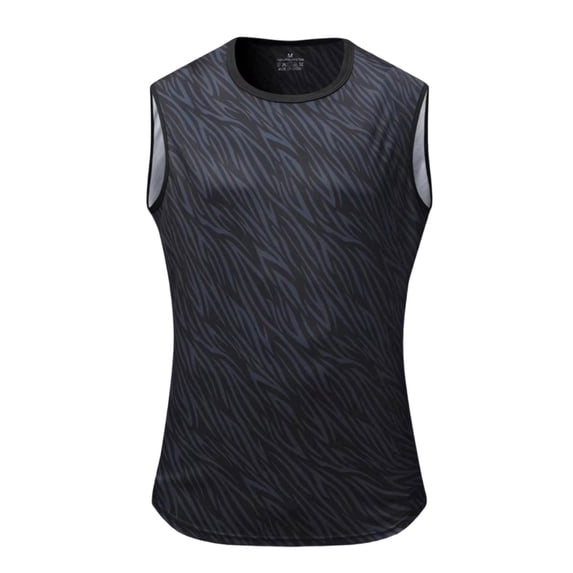 FRSASU Men's Crew Neck Sleeveless Tank Top Vest Camo Print Lightweight Athletic Casual Travel Workout Tee Dark Gray-A
