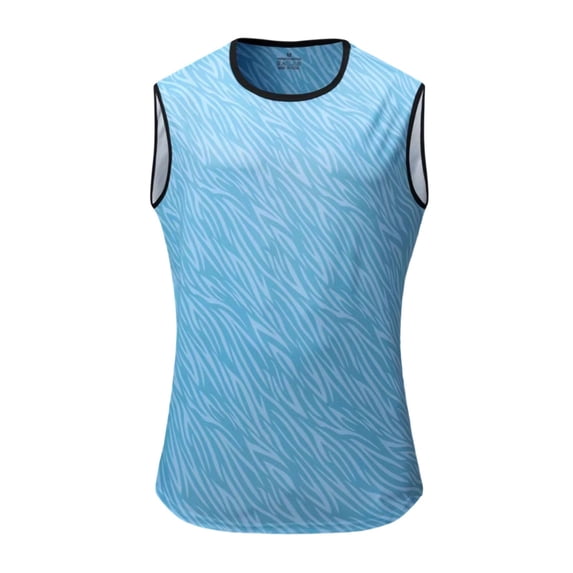 FRSASU Men's Crew Neck Sleeveless Tank Top Vest Camo Print Lightweight Athletic Casual Travel Workout Tee Sky Blue-A