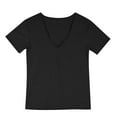 thumbnail image 1 of FRSASU Men's Deep V Neck T-Shirt Stretch Muscle Gym Workout Tee Shirt Short Sleeve Slim Fit Low Cut Tank Tops Black, 1 of 8