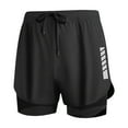 thumbnail image 1 of FRSASU Men's Double-Layer Running and Fitness Shorts Gym Athletic Workout Shorts for Men 3 inch Sports Shorts Black, 1 of 7