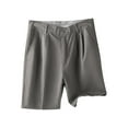 thumbnail image 1 of FRSASU Men's Dress Shorts Cotton Pleated Front Button Casual Business Work Golf Shorts with Pockets Dark Gray, 1 of 4