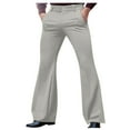 thumbnail image 1 of FRSASU Men's Elegant Flare Pants Stand Pocket Solid Color Basic Stretch Trouser for Party Club Men's Buttons Up Pants Gray, 1 of 7