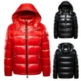 thumbnail image 1 of FRSASU Men's Fashionable Puffer Jacket Winter Parka Jacket Warm Thicken Cotton Hooded Jacket with Zipper Pocket Red, 1 of 7