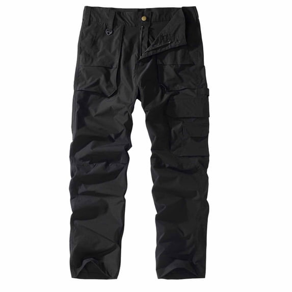 FRSASU Men's Flex Ripstop Tactical Pants, Water Resistant Stretch Cargo Pants, Lightweight Hiking Work Pants with Multi Pockets Black
