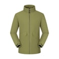 thumbnail image 1 of FRSASU Men's Full‑Zip Stand Collar Casual Jacket Wind‑Resistant Lightweight Coat with Big Flap Pockets Hiking Travel Outfits Army Green, 1 of 9