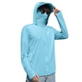 thumbnail image 1 of FRSASU Men's Full Zip up Sun Protection Hoodie Drawstring Jacket Long Sleeve Lightweight Shirts for Men Hiking Fishing Sky Blue, 1 of 6