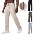 thumbnail image 1 of FRSASU Men's Golf Pants Classic Fit Stretch Work Jogger Pants Quick Dry Lightweight Casual Trousers with Zipper Pockets Khaki, 1 of 8