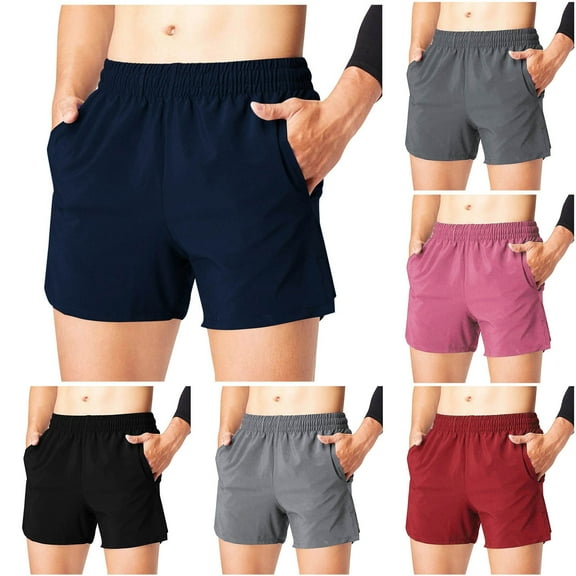 FRSASU Men's Gym Workout Shorts Athletic Shorts 3 Inch Lightweight Sports Running Shorts with Pockets Red