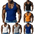thumbnail image 1 of FRSASU Men's Gym Workout Tank Tops Y-Back Muscle Tee Stringer Bodybuilding Sleeveless T-Shirts White, 1 of 6