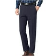 thumbnail image 1 of FRSASU Men’s Hidden Expandable Waistband Classic Fit Pleated Front Gabardine Dress Pant No Belt Blue, 1 of 7